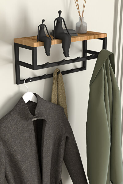 AJU Raflı Duvar Askılığı Portmanto Modern Metal Askılık Hol Koridor Mutfak Ba...