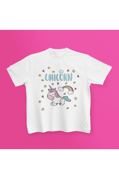 MAGORS Tricou pentru copii unisex cu mânecă scurtă cu imprimeu unicorn