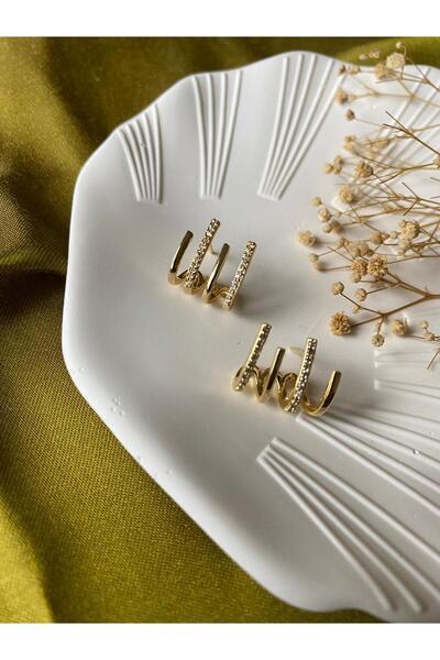 Fly Accessories ÇOK GÖRÜNÜMLÜ TAŞLI ÇELİK KÜPE