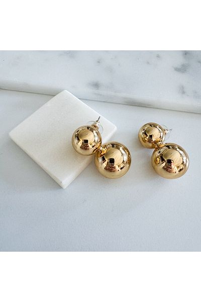 CHARMLUCKY Steel ball ball earrings