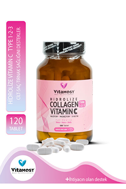 Vitamost Collagen Vitamin C Tip 1, Tip 2, Tip 3 (KOLAJEN) Biotin 120 Tablet 1100mg