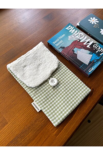 Sumicorn Design Карирана ленена чанта за iPad с капак за книга