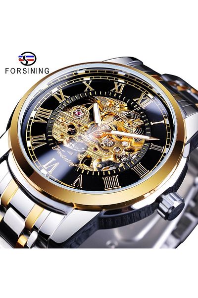 Forsining Original Mechanical Men's Wristwatch Steel Case Strap