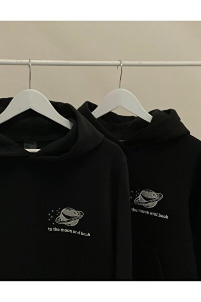 donamod 2-dijelni crni unisex komplet za parove, Jupiter majica Štampano Sa k...