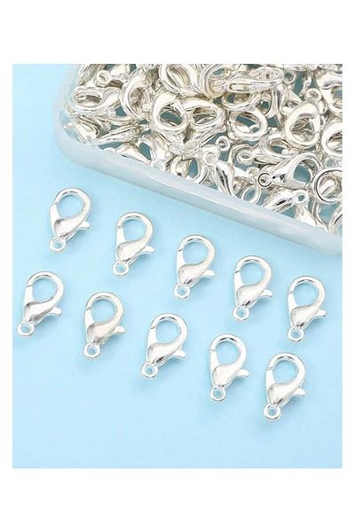 Hobimos 50 Pieces Lacquer Coating No Darkening Silver Parrot Clip Jewelry Material