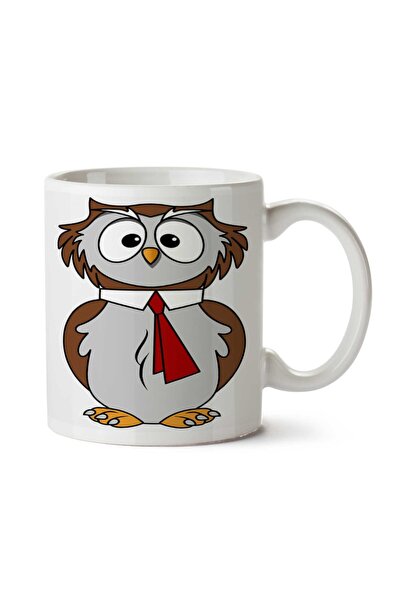 ART HEDİYE كوب ذكي مطبوع على الوجهين على شكل بومة ذكية