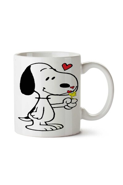 ART HEDİYE Snoopy Dog Heart Two Sided Printed Mug