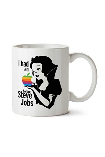 ART HEDİYE كوب أبيض ثلجي I Had An Apple مطبوع على الجانبين
