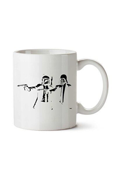 ART HEDİYE كوب ستار وورز أسود مطبوع على الجانبين