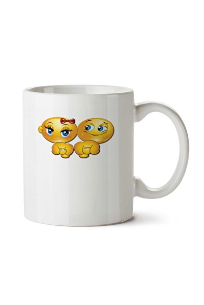 ART HEDİYE كوب "Smiles 2 Bride Groom Emoji" مطبوع على الجانبين