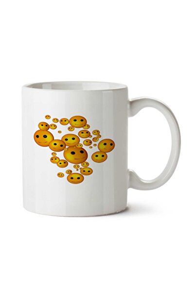 ART HEDİYE كوب Smile 3 Smiles Emoji مطبوع على الجانبين