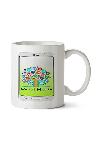 ART HEDİYE كوب مطبوع على الجانبين من Social Media LG