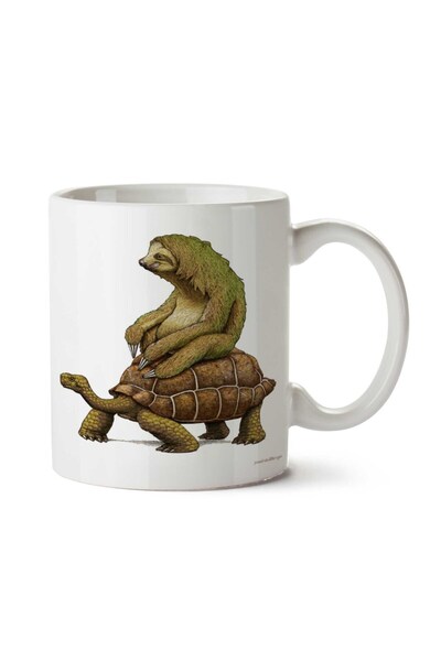 ART HEDİYE كوب بطبعة سلحفاة كسولة من الجانبين من Speed is Relative