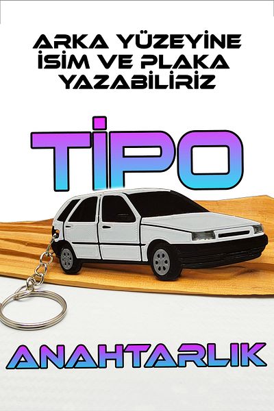 BİRRDESİGN TYPE MODEL CAR KEYCHAIN