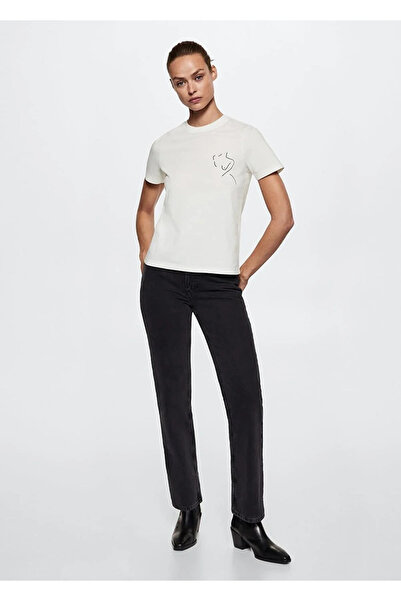 MANGO Tricou alb pentru femei 37077750