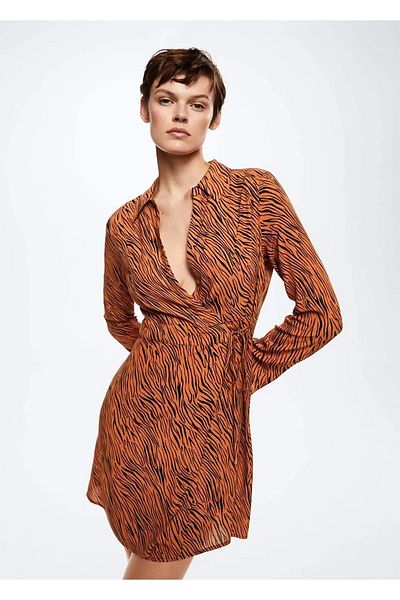 MANGO Woman Rochie portocalie de damă 37043839