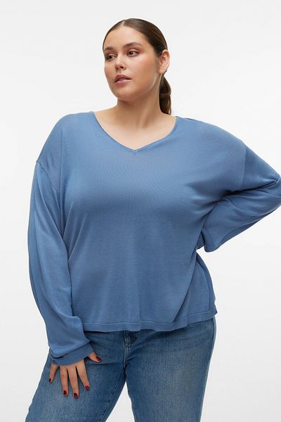 Veromoda Curve VMCNOVA LS V-NECK PULLOVER GA NOOS CUR