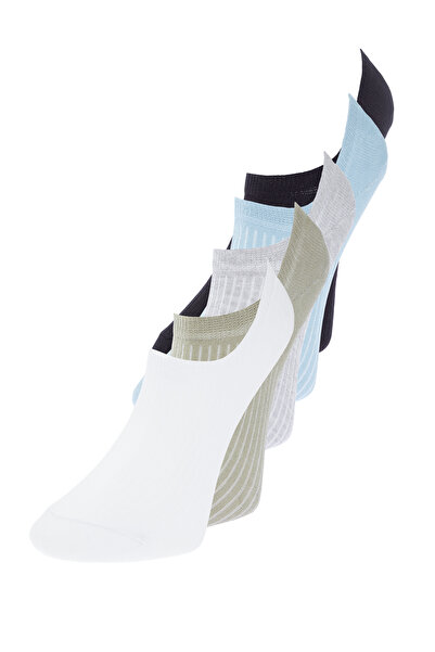 Trendyol Collection Pack of 5 Multicolored Cotton Ballerina-Invisible Socks - TMNSS24CO00008