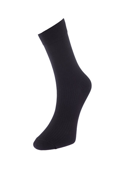 Trendyol Collection Пакет от 5 черни чорапа с памучна текстура - среден размер за колежански тенис TMNSS24CO00006