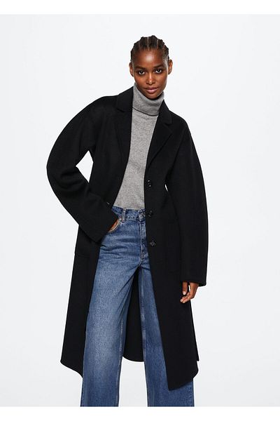 MANGO Woman Palton negru de damă37005543