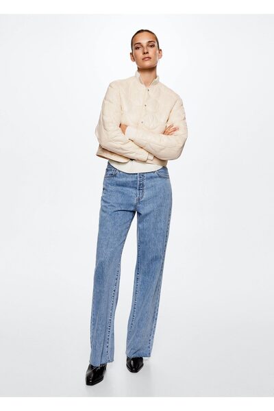 MANGO Woman Palton de damă Off-White37024378