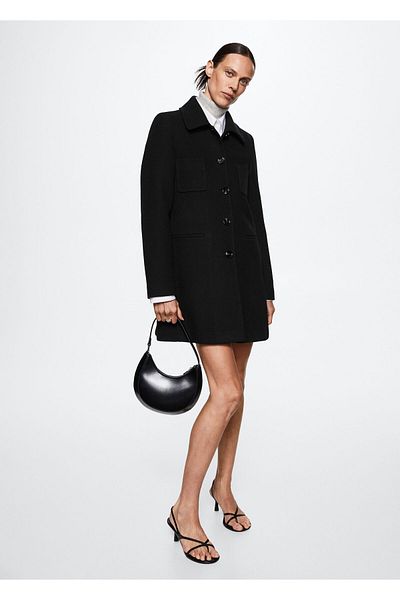 MANGO Woman Palton negru de damă37005556