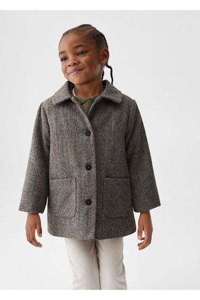 MANGO Kids Gray Baby Girl Overcoat37015912