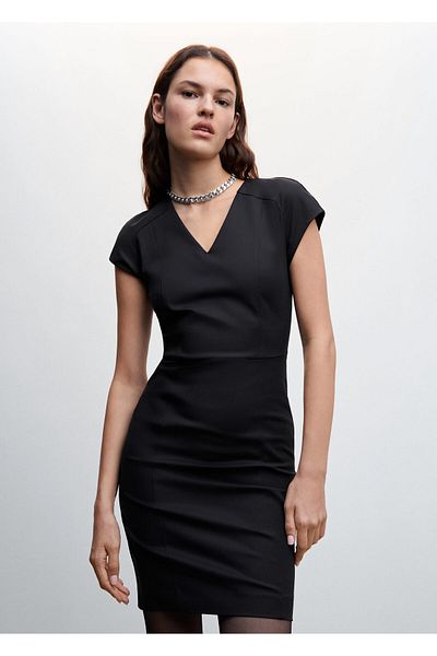 MANGO Woman Μαύρο Γυναικείο Φόρεμα 37032882