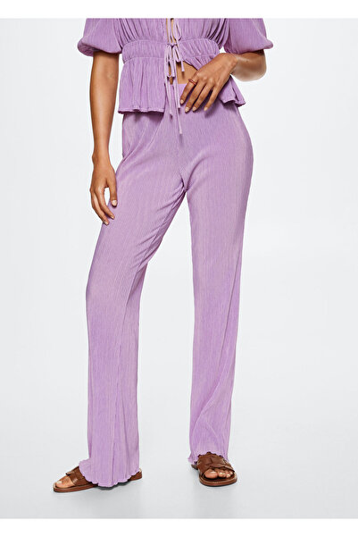 MANGO Woman Kadın Leylak Pantolon