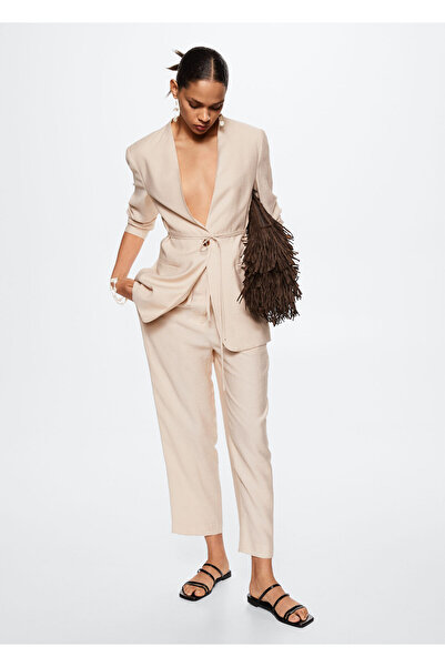 MANGO Woman Natürel Kadın Yetişkin Pantolon  37084011