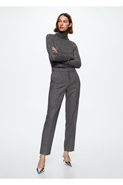 MANGO Woman Gri Kadın Pantolon 37026705