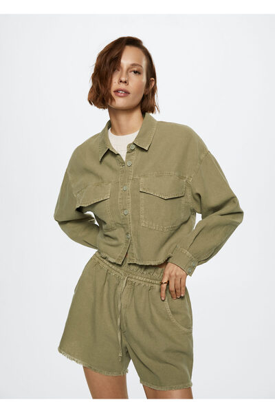 MANGO Woman Γυναικείο πουκάμισο για ενήλικες KHAKI37071281