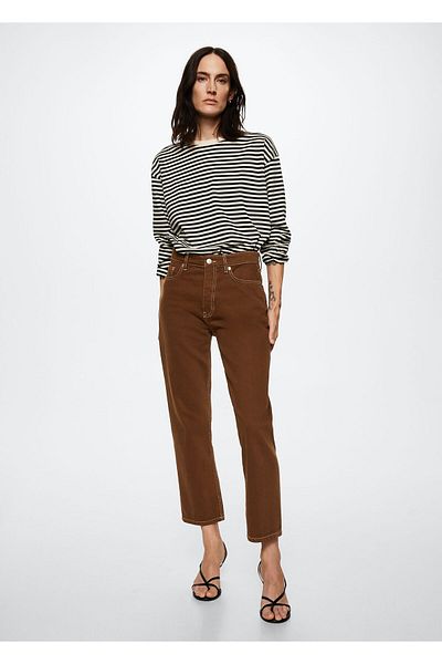 MANGO Hnědé dámské džíny 37094381