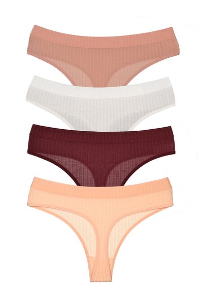 PURPLE LOVE بيكيني قطني مضلع