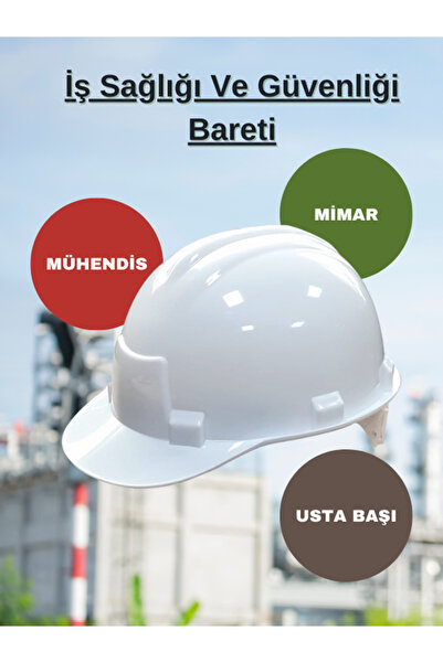 KARAM SAFETY Beyaz Baret Mühendis Mimar Saha Elemanı Endüstriyel Profesyonel ...