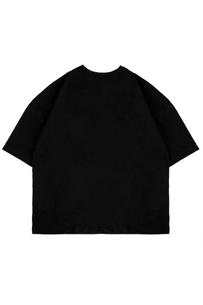 Sekizbiraltı Thrasher Flam Printed Oversize Unisex Μαύρο Tshirt