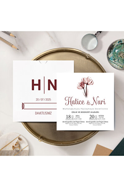 GNDR Beyaz Kare Davetiye - Bk41612