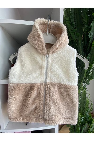 Pearls Tekstil Hooded Plush Baby and Kids Vest