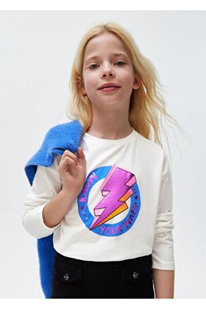 MAYORAL Kız Çocuk Krem T-shirt Uzun Kollu 7049