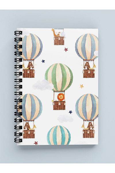 Apeirona Unlined Notebook| 90 Sheets| Steel Spiral| Hard Cardboard Cover