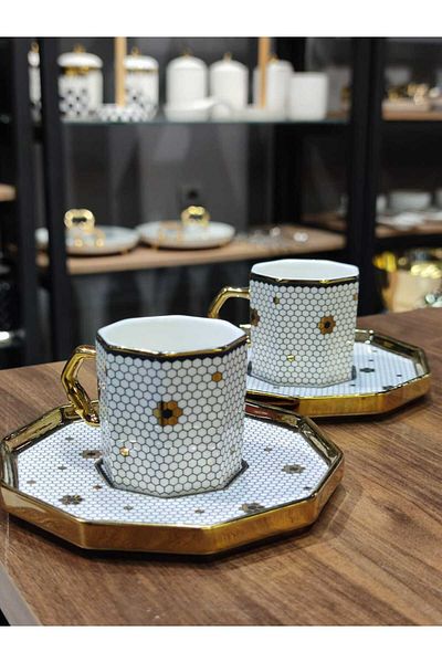 BEREN BOX NEW 2-PIECE CUP SET WITH HOMECOMB
