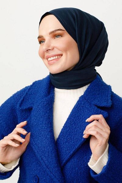 VALORSCARF Zes Scarfs Σάλι Κράσης από μπλε βαμβακερό μπλε του Ειρηνικού