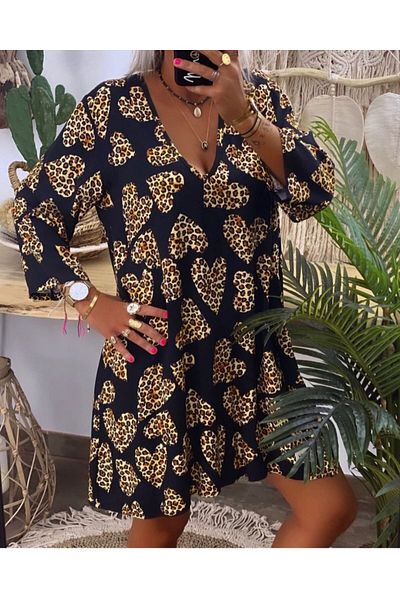 Kokosh moda Rochie de damă cu mânecă lungă, cu decolteu în V, cu mânecă lungă, micro midi