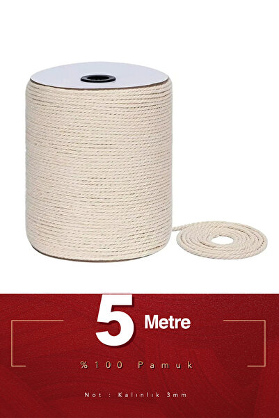 cermix Kandil Lamba Fitili Mum Fitili Gaz Lamba Fitili 5 metre %100 Pamuk Kal...