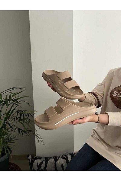 Behtah Kundura Ανατομική χοντρή σόλα με Velcro Look Pool Εξαιρετικά ελαφριές, μαλακές και εύκαμπτες αντιολισθητικές καθημερινές παντόφλες παραλίας