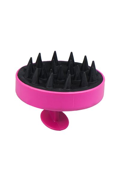 Gudi Professional Soft Silicone Shower Leather Massage Comb Dark Pink