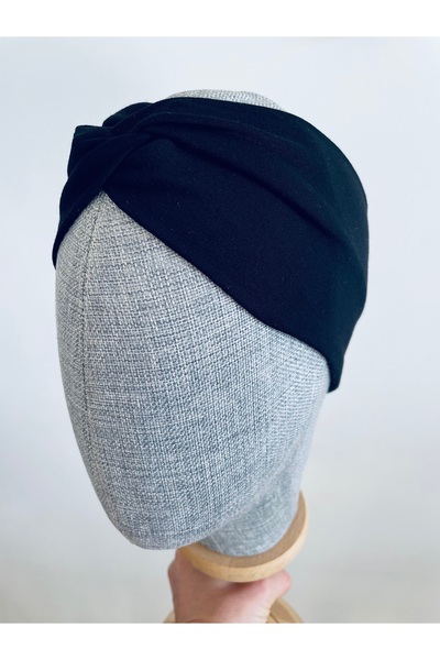 LeBohas Black Combed Cotton Hair Band