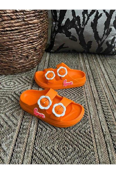 Behtah Kundura Love Figured Double Buckle Anatomical High Sole Ultra Light Anti-Slip Beach Pool Daily Children's Slippers