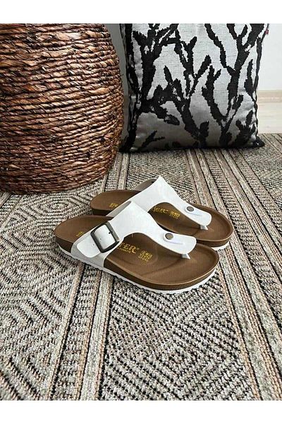 Behtah Kundura Unisex Orthopedic Cork Sole Comfort Model Flip Flops Daily Comfortable Outdoor Indoor Slippers