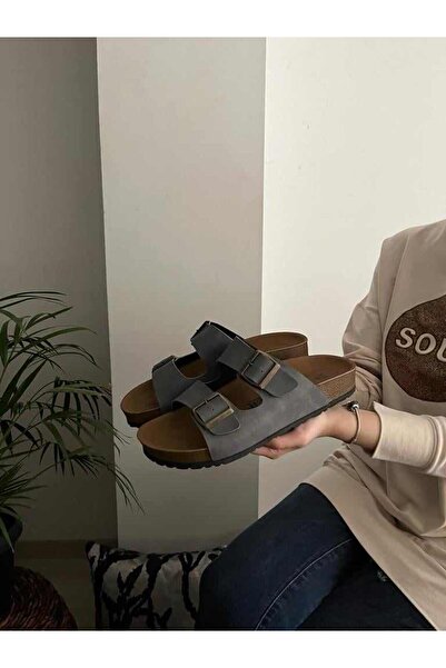 Behtah Kundura Παντόφλες μοντέλου Comfort με ορθοπεδική σόλα από φελλό Unisex με διπλή πόρπη Καθημερινές άνετες παντόφλες εσωτερικού χώρου